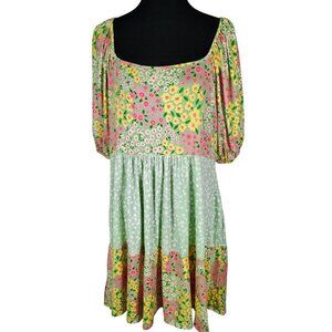 Haptics By Holly Harper Floral Print‎ 3/4 Sleeve Dress Style HD3931AX Size 1X